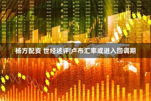 杨方配资 世经述评|卢布汇率或进入回调期