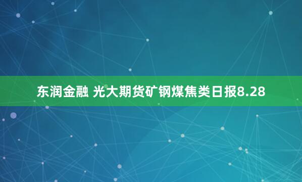 东润金融 光大期货矿钢煤焦类日报8.28