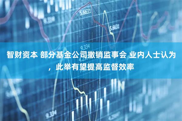 智财资本 部分基金公司撤销监事会 业内人士认为，此举有望提高监督效率